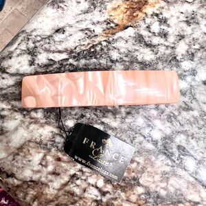 NEW France Luxe Classic Rectangle Barrette Pink